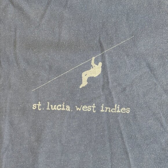 Vintage St Lucia West Indies Zipline T Shirt M - Picture 3 of 4